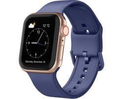 By Qubix - Geschikt voor Apple Watch bandje - Soft siliconen bandje met gespsluiting - Indigo - Geschikt voor Apple Watch 38 mm / 40 mm / 41 mm / 42 mm - Smartwatch bandje