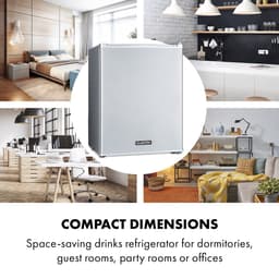 Klarstein Minibar Mini Koelkast voor Kamer, 33 L Mini Koelkast voor Dranken & Cosmetica, Kleine , Kleine en Stille Koelkast, Verstelbare Plank, Skincare Koelkast 5–15 °C - 25 dB - voor Hotelkamer voor Partykelder - Compact — thumbnail 8