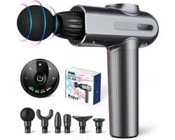 Spiermassagepistool, Eccioun Professioneel Massagepistool, 5 Snelheden en 6 Massagekoppen, met LCD-Scherm, voor Dagelijkse Training en Spierontspanning