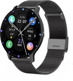 Royal Supplies SQ-33 Smartwatch - Smartwatch Heren - Smartwatch Dames- Smartwatch Kinderen - HD Touchscreen - Horloge - Stappenteller - Bloeddrukmeter - Saturatiemeter - IOS & Android -Screenprotector- Zwart Staal — thumbnail 1