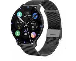 Royal Supplies SQ-33 Smartwatch - Smartwatch Heren - Smartwatch Dames- Smartwatch Kinderen - HD Touchscreen - Horloge - Stappenteller - Bloeddrukmeter - Saturatiemeter - IOS & Android -Screenprotector- Zwart Staal