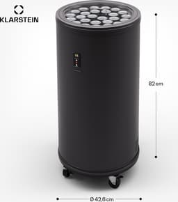 Klarstein Wijnkoeler Mr Barbot koelkast met led-display, roestvrij staal koelkast voor kamers, indoor/outdoor drankenkoelkast, wijnkoelkast voor dranken, 50L koelkast met 360° zicht, 0-16°C - 43 cm - voor Bar - Temperatuurregeling — thumbnail 4