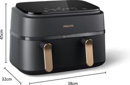 Philips 3000 serie NA352/04 - Airfryer - 9L - Dubbele mand — thumbnail 4