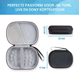 YONO Koptelefoon Hoes geschikt voor JBL - Sony - Bose - Opberghoes - Hard Case - On-ear/Over-ear - Zwart - Ovaal — thumbnail 2