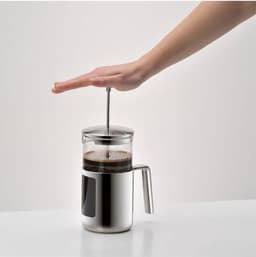 Kult Coffeepress 1l French Press koffiemaker - 6 kopjes - glas en Cromargan roestvrij staal - vaatwasmachinebestendig stainless steel press — thumbnail 3