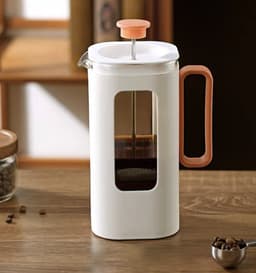 ZYLARO - French Press - Koffiemaker - 1.2 Liter - Vaatwasserbestendig – Dubbelwandig - Wit - mode ontwerp — thumbnail 1