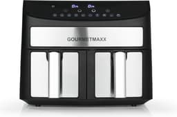 GOURMETmaxx Dubbelkamer Airfryer 2x 3,5L - Roestvrij staal | Airfryer Oven met synchroon-kookzones, timerfunctie & touchdisplay | energiezuinig frituren | 10 programma's | 2400 watt | heteluchtoven — thumbnail 12
