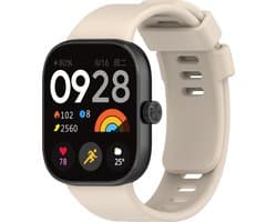 Strap-it Smartwatch bandje - Siliconen bandje met druksluiting geschikt voor Redmi Watch 4 / Xiaomi Smart Band 8 Pro / Xiaomi Smart Band 9 Pro (beige)
