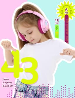 iClever - BTH18 - draadloze kinderkoptelefoon - volumebegrenzing - led lights - microfoon, opvouwbaar (roze) — thumbnail 2