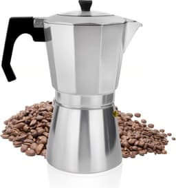 Espressomachine, 14 kopjes van aluminium, espressokan, espresso, mokkakan, Italiaanse koffiekoker met transparant deksel, niet voor inductie, 700 ml — thumbnail 1