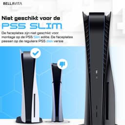 BELLAVITA ® PS5 Faceplate - NIET GESCHIKT VOOR DE PS5 SLIM - Disk Versie - Disk Version - Playstation 5 faceplate - Playstation 5 - Faceplates - PS5 Accessoires - Zwart - Matte Black - Cover - Skin - Sinterklaas - Black Friday - Kerst - Kerstmis — thumbnail 2