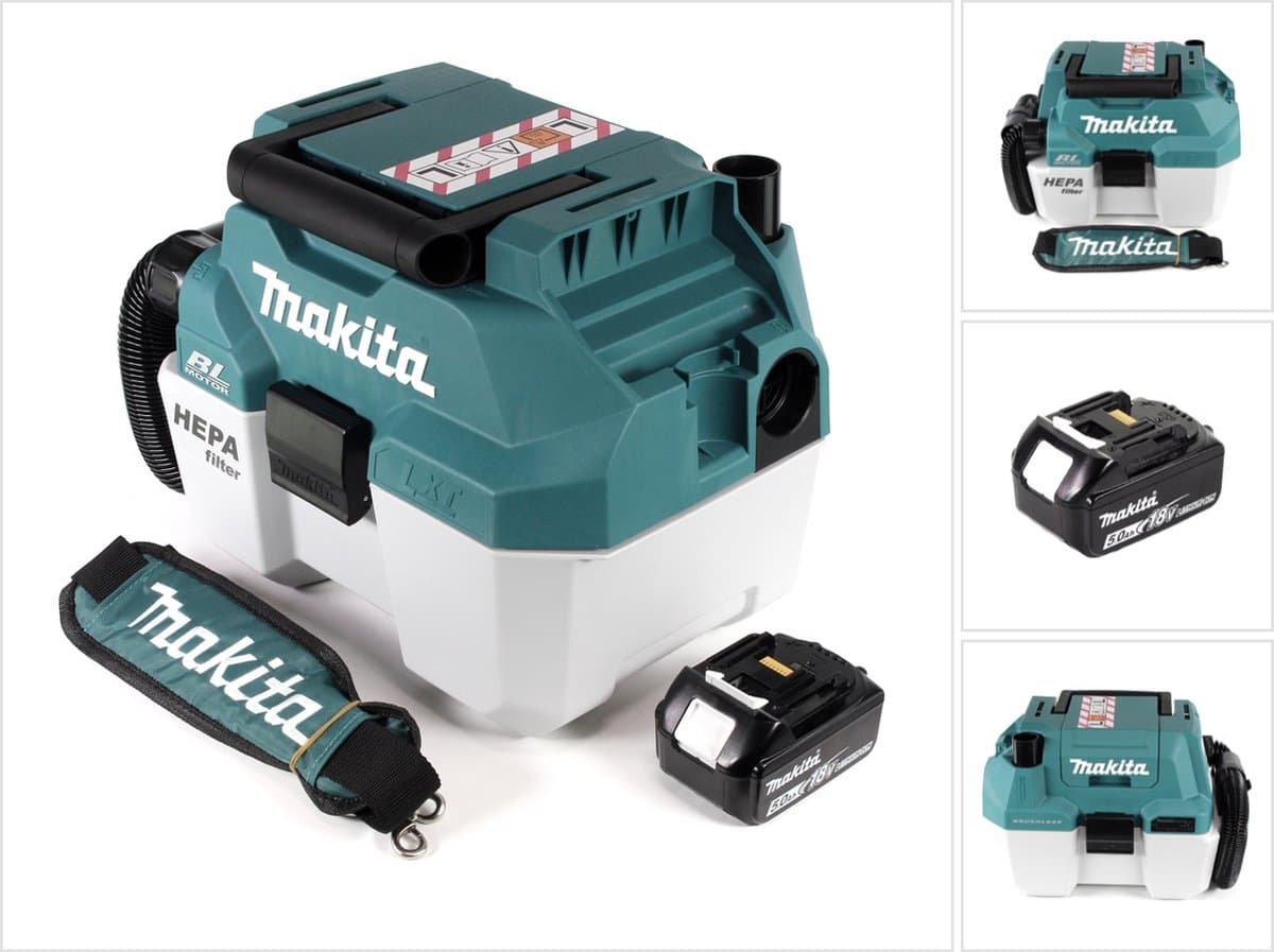 Makita DVC 750 LT1X3 accu stofzuiger nat- en droogzuiger 18 V draagbaar + 1x 5,0 Ah accu - zonder accessoires, zonder oplader — afbeelding 1