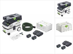 Festool CTLC MINI I-Basic accu mobiele stofafzuiger 36 V ( 2x 18 V ) stofklasse L + 2x accu 5.0 Ah + dubbele lader + systainer — thumbnail 1