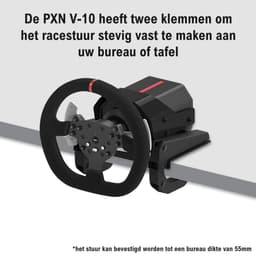 PXN - V10 - Professioneel Racestuur - Force Feedback - Race Stuur - Met Pedalen en Shifter - 270/900°- Geschikt voor - PS4 - Xbox One - PC - Xbox Series X|S - PS3 — thumbnail 4