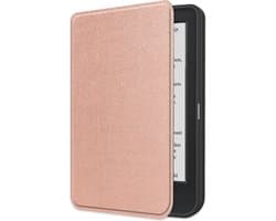 Hoes Geschikt voor Kobo Clara BW Hoesje Bookcase Cover Book Case Hoes Sleepcover - Rosé Goud