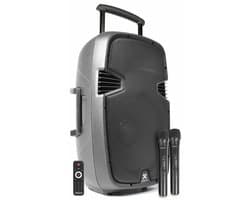 Mobiele speaker - Vonyx SPJ-PA915 Bluetooth speaker met accu en 2 draadloze microfoons
