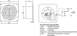 WEHA inbouwventilator Ø125mm met timer 185m3/h (20100221) — thumbnail 3