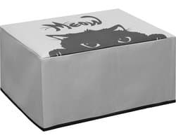 kwmobile hoes geschikt voor Epson EcoTank ET-2850 / EcoTank ET-2856 / Home XP-5200 - Beschermhoes voor printer - Cover in grijs / zwart - Kat Meow design