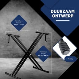 Finesse Keyboard Standaard - Verstelbaar - Statief - Piano Standaard - Toetsenbord Standaard — thumbnail 3