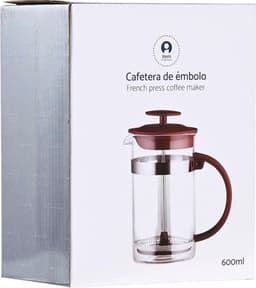 Cafetiere French Press koffiezetter bamboe - 600 ml - Koffiezetapparaat voor verse koffie - 16 x 9 x 18 cm — thumbnail 4