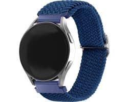 Strap-it Smartwatch bandje 20mm - gevlochten nylon bandje geschikt voor Samsung Galaxy Watch 7 (40 & 44mm) / Watch 6 (Classic) / Watch 5 (Pro) / Watch 4 (Classic) / Watch 3 41mm / Watch 1 42mm / Active (2) / Watch FE / Gear Sport - blauw