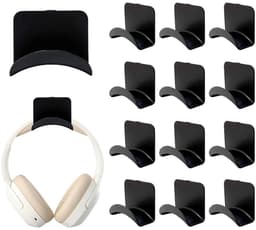 12-pack hoofdtelefoonhangers - koptelefoon standaard – headset stand - Opbergoplossing voor hoofdtelefoons - Zwart — thumbnail 1
