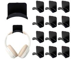 12-pack hoofdtelefoonhangers - koptelefoon standaard – headset stand - Opbergoplossing voor hoofdtelefoons - Zwart