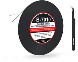 Double Sided Adhesive Tape 2mm x 50m – Zwarte Montagetape met Sterke Acryl Lijm voor LCD-schermen – Voor Glazen, Telefoons, Tablets en Laptop Reparaties – Inclusief Pincet