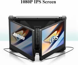 RONN® Krachtige en Professionele Portable Monitor Pro 2024 - Full HD - 13” / 16,5” Tri-Screen - Laptop Scherm Uitbreider - Zwart - 35cm x 25cm x 9cm — thumbnail 5