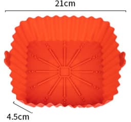 3 stuks - vierkante siliconen airfryer bakplaat - hittebestendig en herbruikbaar - bakken en grillen zonder plakken - verdikte antislip rand - makkelijk schoon - rood/geel/blauw — thumbnail 7