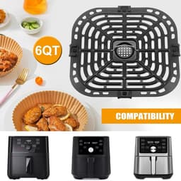 Airfryer Bakplaat en Rooster Vervanging voor 6 Liter Modellen - Antiaanbak en Vaatwasmachinebestendig — thumbnail 6