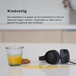 VH Supplies®Koptelefoon Kinderen met Draad - Kinderkoptelefoon - Bedrade Hoofdtelefoon - 85dB - Zwart — thumbnail 2