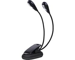 Draagbare LED Muziekstandaard Lamp met Klem en Dubbele Verstelbare Kop