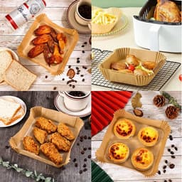 Airfryer papieren voering Non Stick folie Waterdicht vetvrij 100 stuks — thumbnail 6
