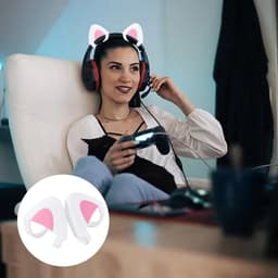 Schattige Verstelbare Kattenoren voor Hoofdtelefoons Universele Clip-On Accessoires — thumbnail 4