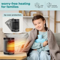 Draagbare Elektrische Kachel met Thermostaat en WiFi Besturing voor Thuis — thumbnail 3