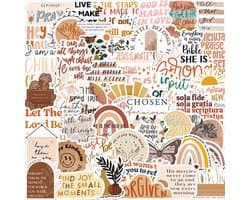 50x Quote stickers religieus - Journal stickers bijbel - Geloof stickers - Voor laptop, bullet journal en versiering - Jonyx