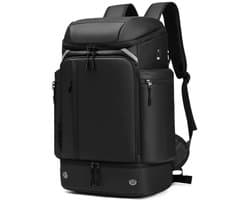 Laptop Rugzak 15.6 inch - Waterafstotende Backpack met USB Poort - Anti-Diefstal - Werk School - Reizen - Zwart