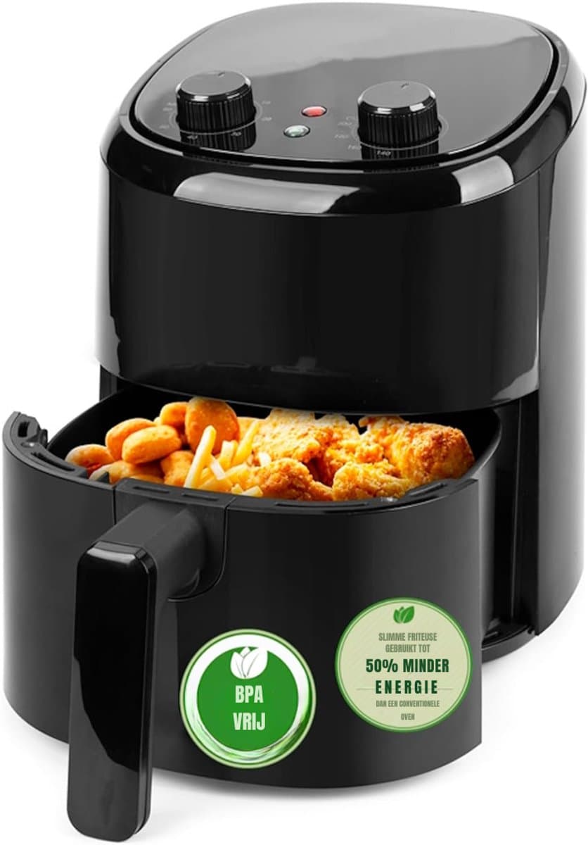 Florixa® Mini airfryer - Airfryer - Airfryer klein - Zwart - 23cm x 23cm x 26cm — afbeelding 1