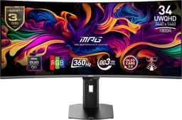 MSI MPG 341CQRDE QD-OLED X36 computer monitor 86,4 cm (34") 3440 x 1440 Pixels UltraWide Quad HD Zwart — thumbnail 1