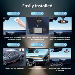 Dashcam met 4 Kanalen 1080P en 720P, 3 Inch IPS Scherm, Nachtzicht en Parkeerbewaking — thumbnail 4