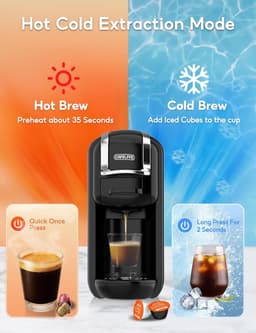 Capsule Koffiemachine - Multi Koffiezetapparaat - Thuis Kantoor Gebruik - 4 Adapters Zelfreinigend - 245 x 11 x 245 cm — thumbnail 4