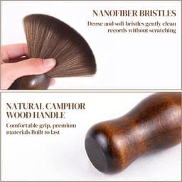 Premium Platenborstel - Vinylplatenreinigingsborstel - Antistatisch houten vinylborstel - Platenreiniger - Schoonmaak voor Vinylplaten - LP Borstel - Soft Brush Record Brush Antistatische Plaatborstel Van Carbon - Accessoires voor platenspelers — thumbnail 5