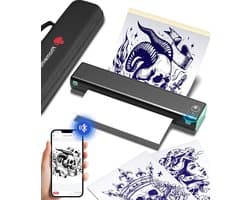 Thermische Tatoeage Template Printer – Tattoo Stencil Machine – Tattoo Transfer Printer – Tattoo Ontwerp Printer – Draagbare Tattoo Printer – Lichtgewicht & Draadloos – 140 Prints Per Oplaadbeurt
