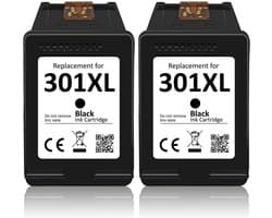2x XL Zwarte Inktcartridges Vervanging voor 301XL – Geschikt voor Envy & DeskJet Printers