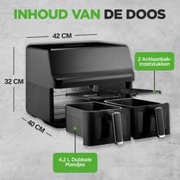 Airfryer XXL - Dubbele Mand Airfryer - keukengerei — thumbnail 3