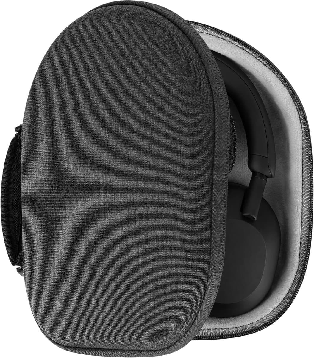 Hoofdtelefoon Hoes - Draagtas Beschermhoes - Reizen Opslag - Harde Schaal - 20.5 x 18.5 cm - Donkergrijs — afbeelding 1