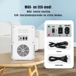 SVN® Skincare Fridge - Mini Koelkast 8 Liter – Met Spiegel en Verlichting - Mini Fridge - Wit - ‎20cm x 26cm x 30cm — thumbnail 3