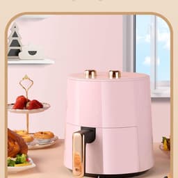 Airfryer Olievrij - Hetelucht Friteuse - Gezond Bakken - 360° Circulatie Verwarming - 37 Liter Capaciteit - Roze — thumbnail 4