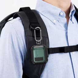 Telestore - Hoesje geschikte voor AirPods Pro 3 - TPU hybride hoesje Beschermhoes - Shockproof AirPods Pro 3 Cover - AirPods Pro 3 Hoesje - Geschikt voor Apple Airpods Pro 3 - groen - hard en TPU cover met sleutelhanger — thumbnail 4